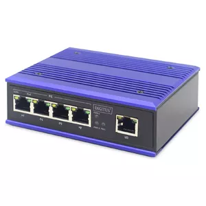 Digitus DN-650107 сетевой коммутатор Неуправляемый L2 Fast Ethernet (10/100) Питание по Ethernet (PoE) Черный, Синий