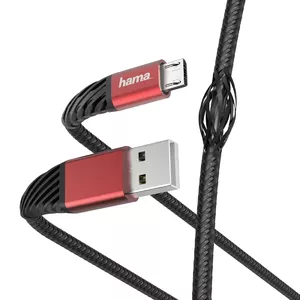 Hama Extreme USB kabelis 1,5 m USB 2.0 USB A Micro-USB B Melns, Sarkans