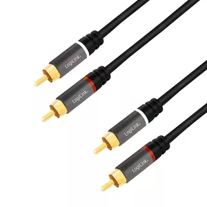 LogiLink CA1201 аудио кабель 0,5 m 2 x RCA Черный