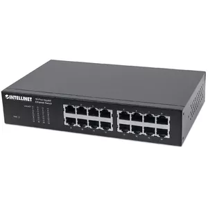 Intellinet 561068 tīkla pārslēgs Nepārvaldīts L2 Gigabit Ethernet (10/100/1000) 1U Melns