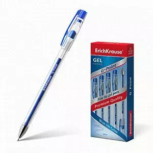 Ручка гелевая G-Point 0.38мм, синяя, ErichKrause