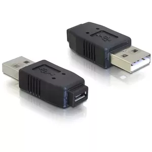 DeLOCK Adapter USB micro-A+B female to USB2.0-A male USB 2.0 A Melns
