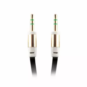 Forever Плоский AUX 3.5mm на 3.5mm Аудио кабель 90cm из плетеной веревки Черный (OEM)
