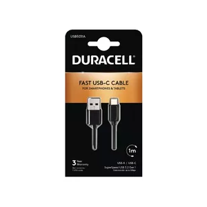 Duracell USB5031A USB kabelis 1 m 3.2 Gen 1 (3.1 Gen 1) USB A USB C Melns