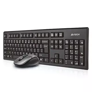 A4Tech 7100N desktop клавиатура Мышь входит в комплектацию Беспроводной RF QWERTY Английский Черный