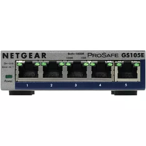 NETGEAR GS105E-200PES tīkla pārslēgs Vadīts L2/L3 Gigabit Ethernet (10/100/1000) Pelēks