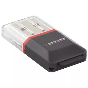 Esperanza EA134K кардридер USB 2.0 Черный, Серебристый, Прозрачный