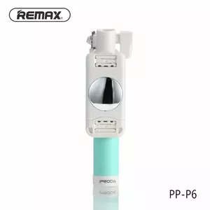 Remax PP-P6 Mini Selfie Stick 67cm (59-86mm Fix) Stprinājums ar iebūvētu Shutter pogu un spoguli Gaiši zils