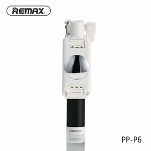 Remax PP-P6 Ultra Mini kabatas vadu pašportreta nūjiņa 67 cm (59-86 mm fiksācijas) ar slēdža pogu un spoguli Bla (PP-P6/BK)
