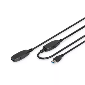 Digitus DA-73107 USB kabelis 20 m USB 3.2 Gen 1 (3.1 Gen 1) USB A Melns