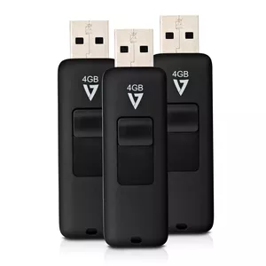 V7 VF24GAR-3PK-3E USB zibatmiņa 4 GB USB Type-A 2.0 Melns