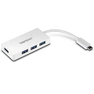 Trendnet TUC-H4E interfeisa centrmezgls USB 3.2 Gen 1 (3.1 Gen 1) Type-C 5000 Mbit/s Balts