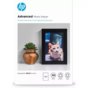 HP Фотобумага с улучшенными характеристиками, глянцевая, 250 г/m2, 101 x 152 мм (10 x 15 см), 100 листов