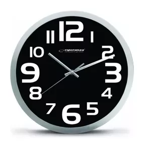 Esperanza EHC013K Wall Clock - Zurich - Black Кварцевые стенные часы Oвальный Черный, Белый