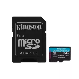 Kingston Technology 64GB microSDXC Canvas Go Plus 170R A2 U3 V30 Card + ADP