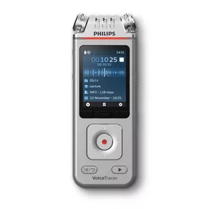 Philips Voice Tracer DVT4110/00 диктофон Флэш-карта Хромовый, Серебристый