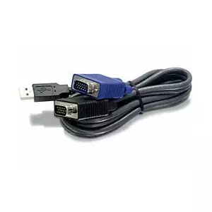 Trendnet 1.8m USB/VGA tastatūras video peles (KVM) kabelis Melns 1,8 m