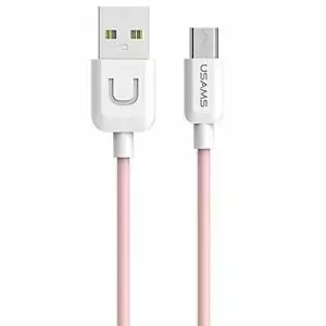 Usams US-SJ098 Прочный TPE Универсальный Micro USB на USB 1m Кабель Данных и Быстрого 2A Заряда Розовый