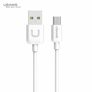 Usams US-SJ098 Прочный TPE Универсальный Micro USB на USB 1m Кабель Данных и Быстрого 2A Заряда Белый
