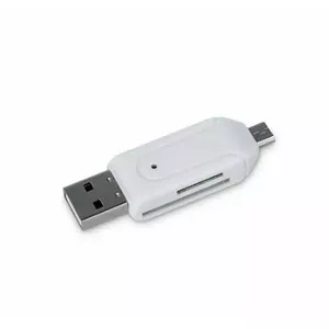 Forever USB 2.0 OTG Adapteris un Flešatmiņas diska tipa Karšu lasītājs 2in1 Micro SD / SD Balts