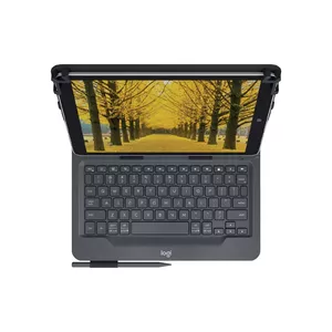 Logitech Universal Folio with integrated keyboard for 9-10 inch tablets Черный Bluetooth QWERTY Британский английский