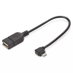 Digitus USB 2.0 ADPTER CABLE MICRO B-A USB кабель 0,15 m Micro-USB B USB A Черный