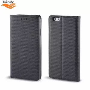 TakeMe Чехол-книжка с магнетической фиксацией без клипсы Samsung Galaxy A21 (A215) Черный