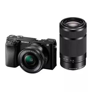 Sony α 6100 + 16-50mm + 55-210mm Беззеркальный цифровой фотоаппарат со сменными объективами 24,2 MP CMOS 6000 x 40000 пикселей Черный
