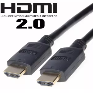 PremiumCord HDMI 2.0 High Speed+Ethernet, zeltīti savienotāji, 1m