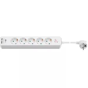 Goobay 5-Way Power Strip with Switch and USB