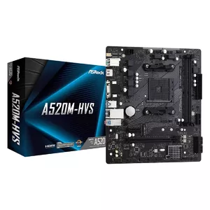 Asrock A520M-HVS AMD A520 Разъем AM4 Микро ATX