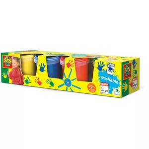 SES Creative Washable Finger Paints (Pack of 4) смывающаяся краска для рисования пальцами Синий, Зеленый, Красный, Желтый