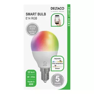 Deltaco SH-LE14G45RGB умное освещение Умная лампа Wi-Fi Белый 5 W