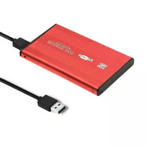 Qoltec 51860 Корпус для внешнего жесткого диска HDD/SSD 2.5'' SATA3 | USB 3.0 | Красный