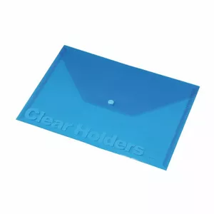 Папка с кнопкой Panta Plast PP, A4, прозрачная синяя