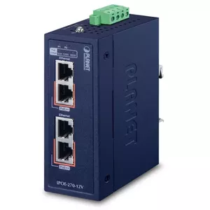 PLANET IPOE-270-12V сетевой коммутатор Питание по Ethernet (PoE) Синий