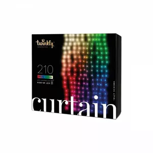 Twinkly Curtain — управляемая приложением светодиодная гирлянда с 210 светодиодами RGB+W (16 миллионов цветов + чистый теплый белый). 1,5 х 2,1 метра. Чистый провод. Внутреннее и наружное интеллектуальное освещение