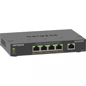 NETGEAR 5-Port Gigabit Ethernet PoE+ Plus Switch (GS305EP) Управляемый L2/L3 Gigabit Ethernet (10/100/1000) Питание по Ethernet (PoE) Черный