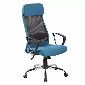 Офисное кресло Office4You DARLA синяя ткань, хромированное основание
