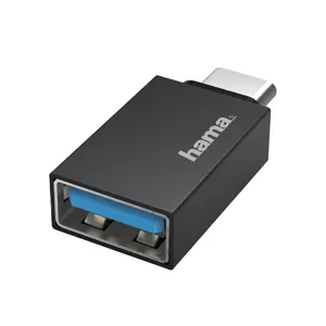 Hama 00200311 kabeļu spraudņu pāreja USB Type-C USB Type-A Melns
