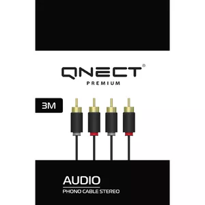 QNECT kabelis 2x RCA male - 2x RCA male, 2,5 m / 101962