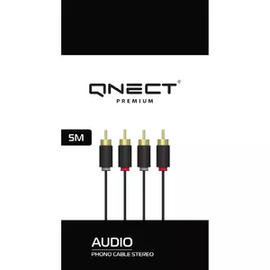 QNECT 2xRCA-2xRCA kabelis, 5m / 101964