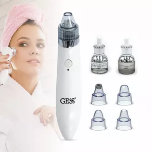 GESS Elastic Vacuum Cleaner with 4 Nozzles and 2 Gels, Dermabrasion, Blackhead Remover
