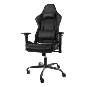 DELTAO GAMING Игровое кресло из искусственной кожи, эргономичное, 5-точечная колесная база, высокая спинка, черный GAM-096