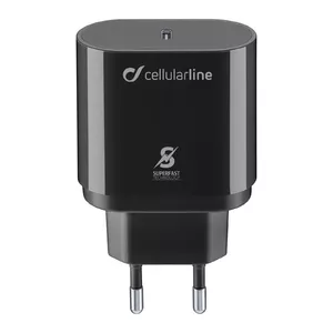Cellularline ACHSMUSBCPD25WK зарядное устройство для мобильных устройств Смартфон Черный Кабель переменного тока Для помещений