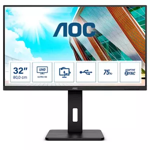 AOC P2 U32P2 monitori 80 cm (31.5") 3840 x 2160 pikseļi 4K Ultra HD LED Melns
