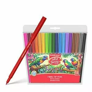 Фибровые ручки 18 цветов, смываемые ArtBerry Erich Krauze