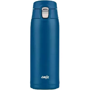 emsa изолированная питьевая бутылка TRAVEL MUG LIGHT, 0,4 л., синий тонкий и очень легкий дизайн, управление одной рукой, 100% - 1 штука (3110600590)