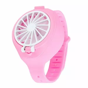 RoGer Portable Mini Watch Fan USB for Children Pink