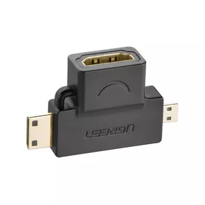 Ugreen 20144 video cable adapter HDMI Mini-HDMI + Micro-HDMI Black, Gold